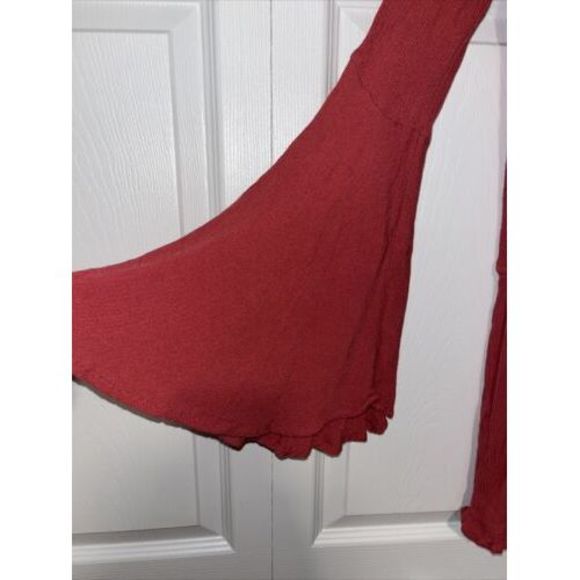 Altar'd State Womens Bell Sleeve Floral Embroidered Romper Rose Pink Sz Large - Picture 2 of 8